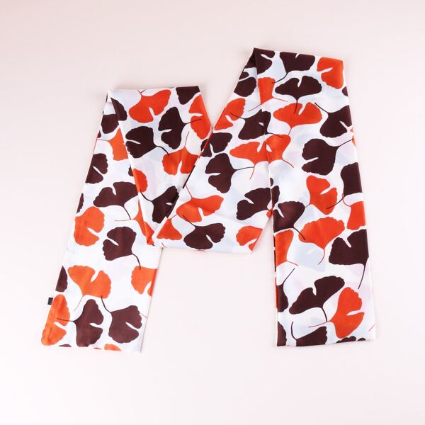 

Leaf Print Twilly Scarf, Multicolor
