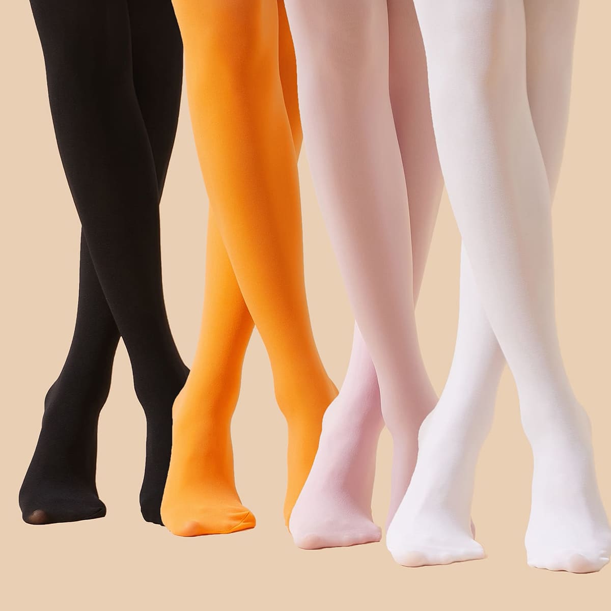 

4pairs Solid Over The Knee Socks, Multicolor