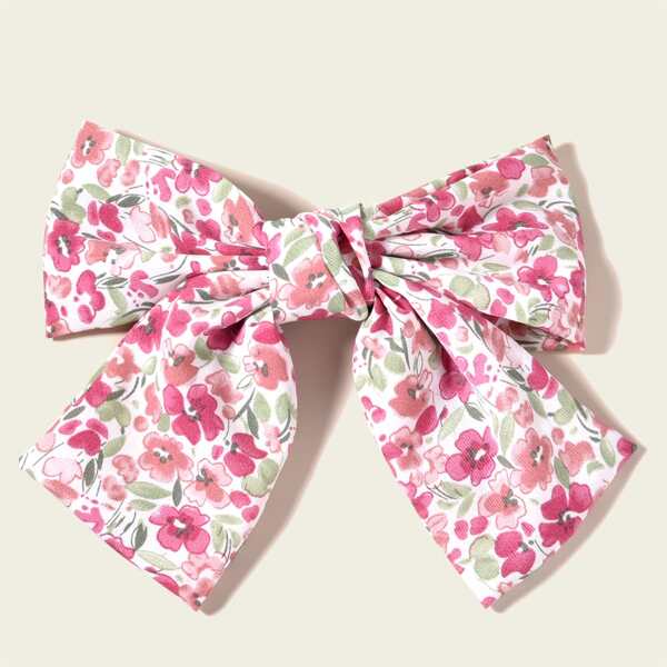 

Bow Knot Decor Hair Clip, Hot pink
