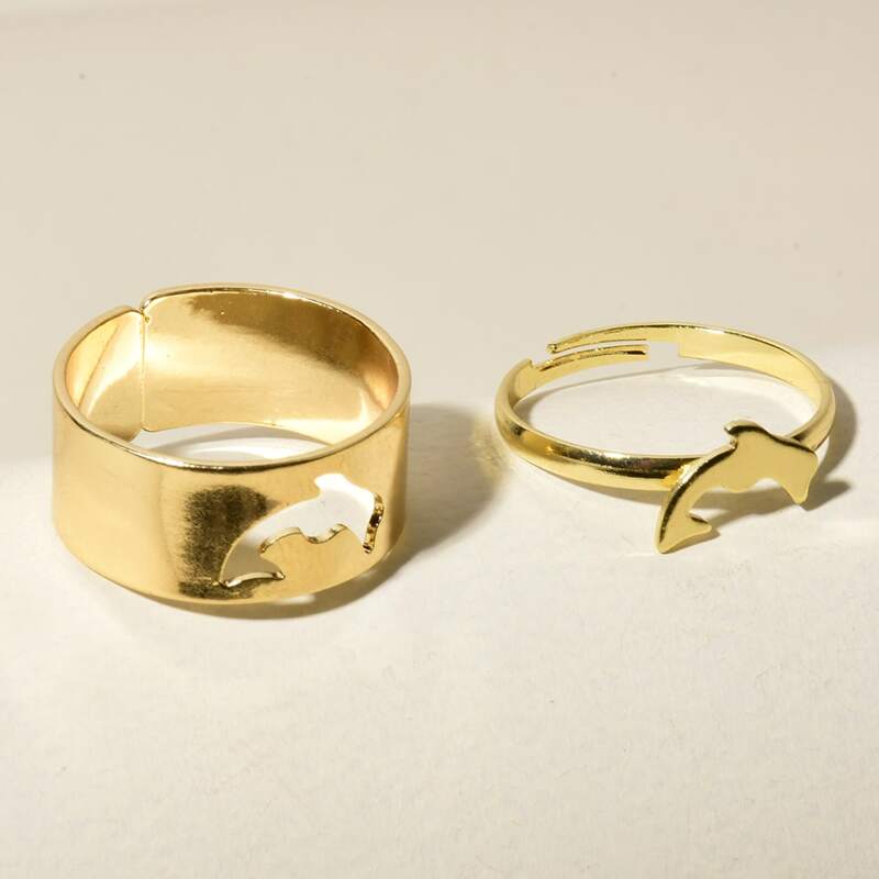 

2pcs Dolphin Ring, Gold