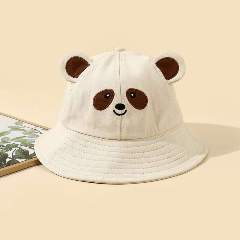 

Cartoon Panda Bucket Hat, Beige