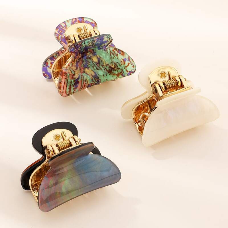 

3pcs Tie Dye Hair Claw, Multicolor