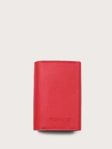 Tarjetero de Acordeón con Múltiples Ranuras y Cierre a Presión, Diseño Minimalista Elegante de unicolor - Rojo - Ver 4