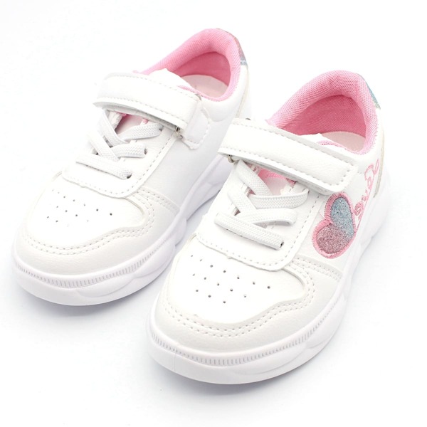 

Toddler Girls Heart Embroidered Sneakers, White