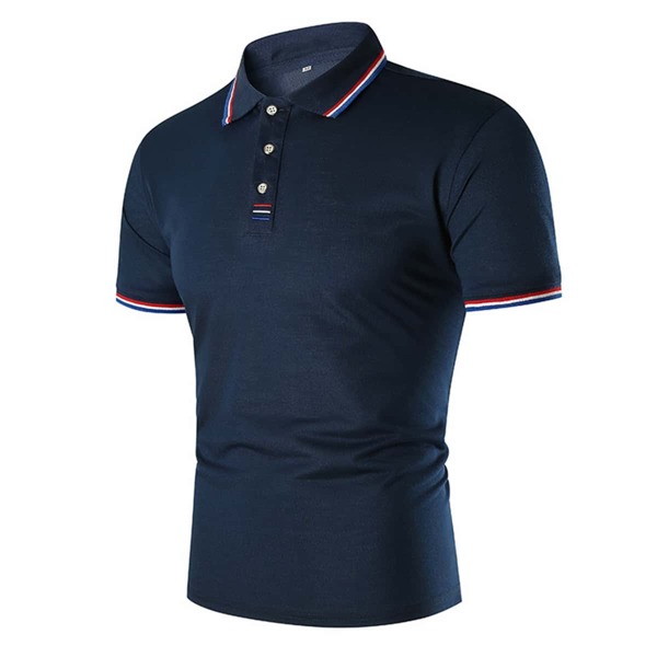 

Men Contrast Trim Polo Shirt, Navy blue