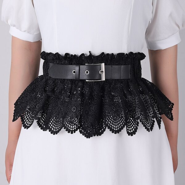 

Lace Decor Belt, Black