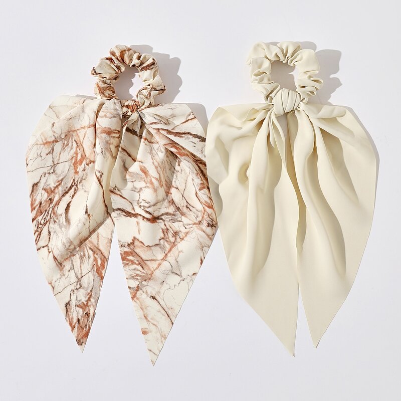 

2pcs Marble Scrunchie Scarf, Multicolor