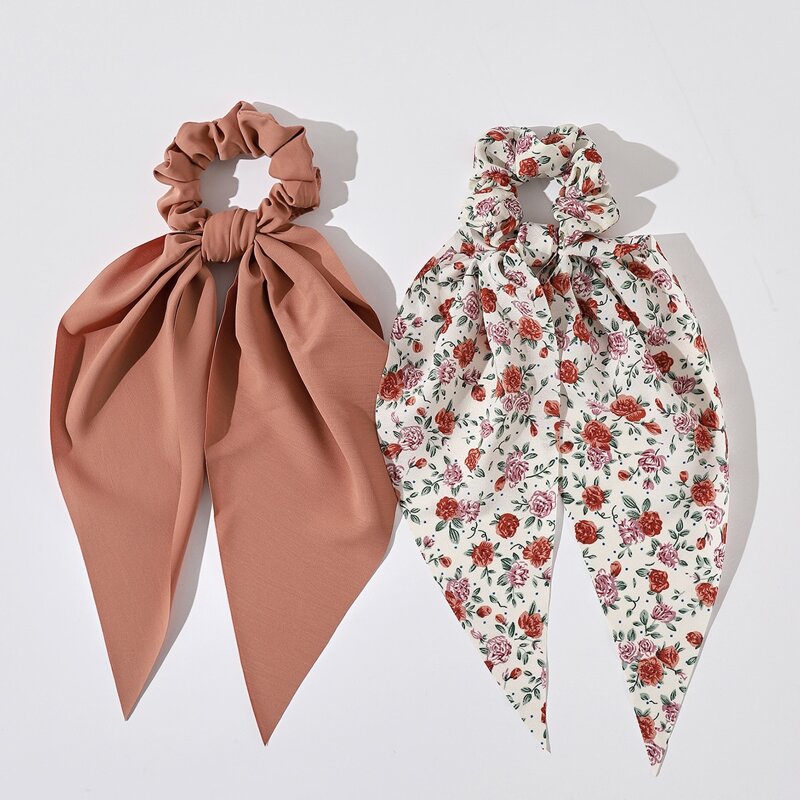

2pcs Ditsy Floral Scrunchie Scarf, Multicolor
