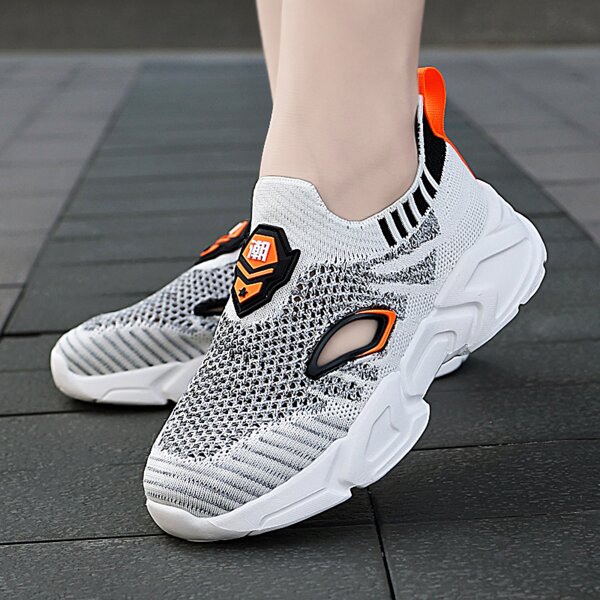 

Girls Cut Out Slip On Running Shoes, Beige