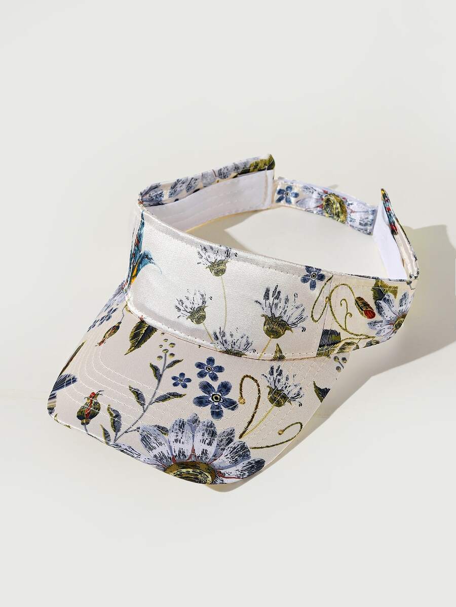 Sombrero Visera Con Diseño De Flores - Multicolor - Ver 1