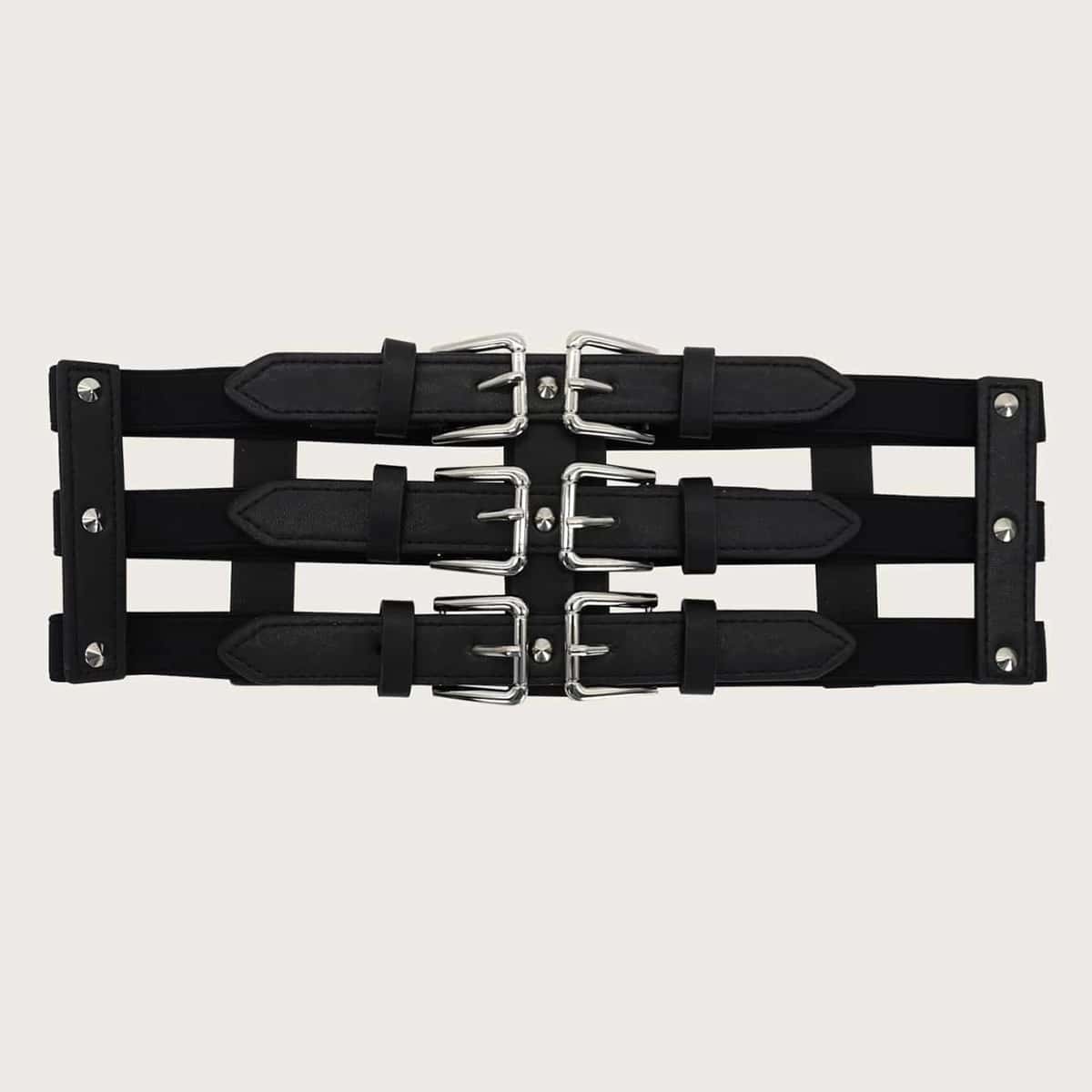 

Layered Buckle Belt, Black