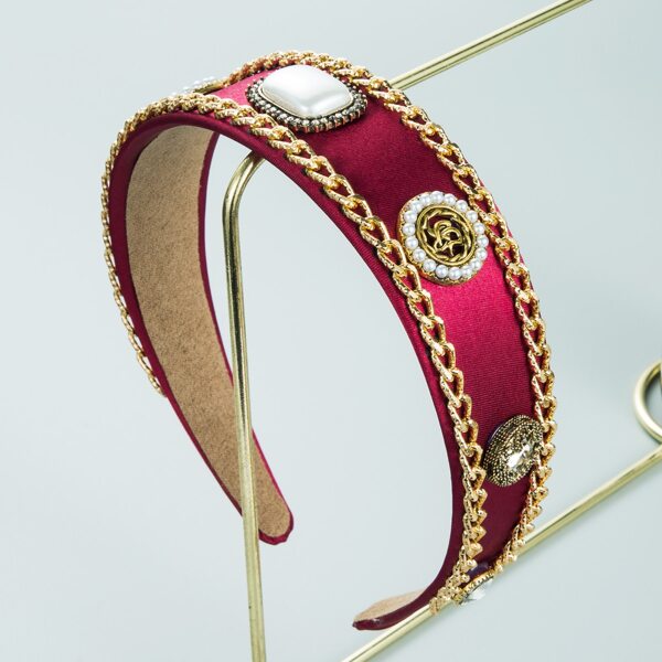

Faux Pearl Decor Hair Hoop, Burgundy