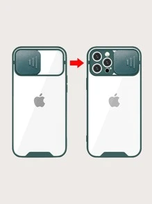 Funda compatible con iPhone marco en contraste cubierta de cámara - Verde Oscuro - Ver 3