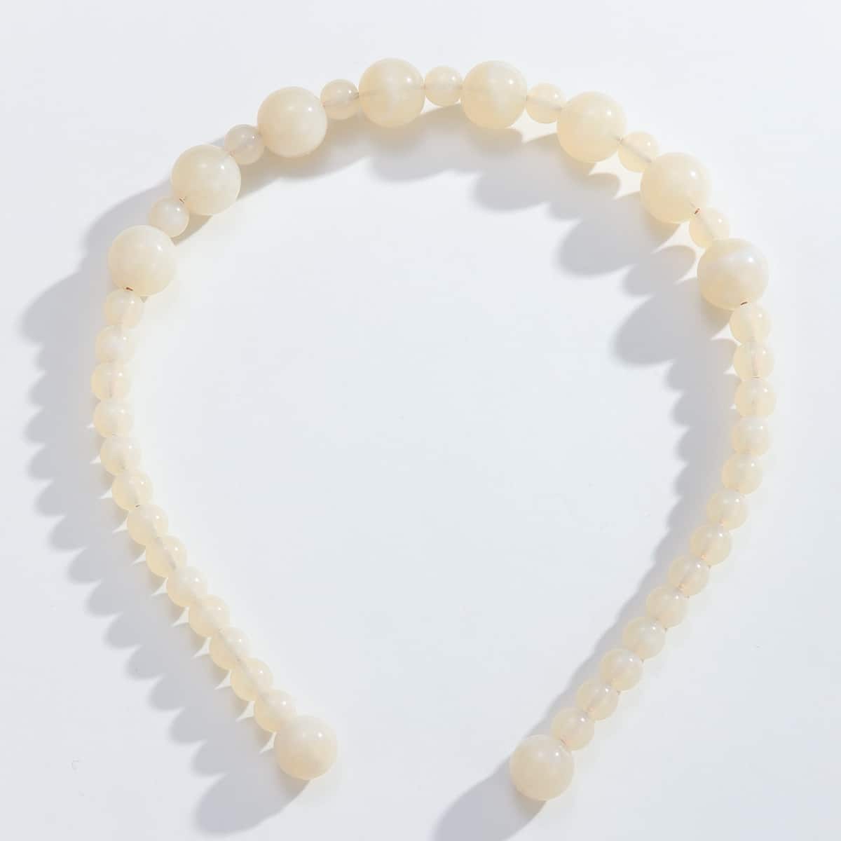 

Round Beaded Headband, Beige