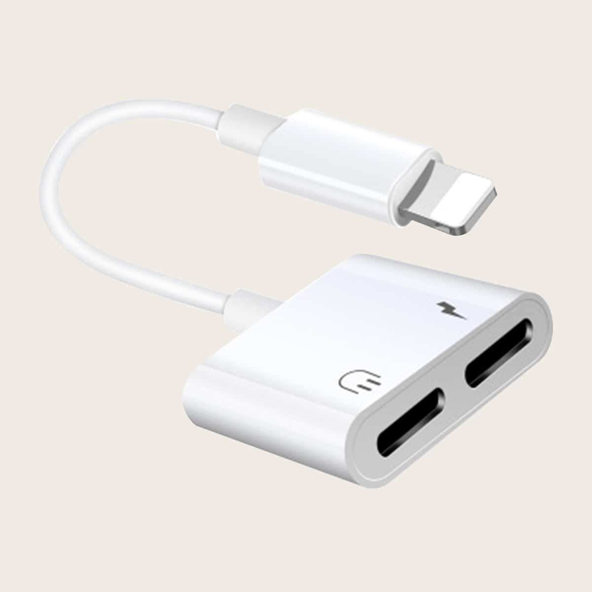

2 In 1 Lightning Charger Cable Adapter, White