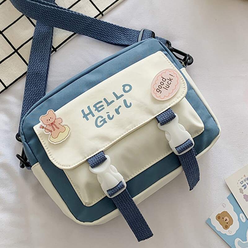

Letter Graphic Crossbody Bag, Blue