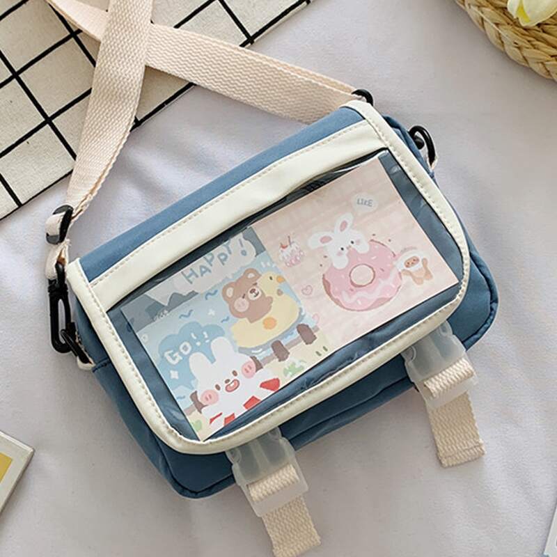

Cartoon Graphic Crossbody Bag, Blue