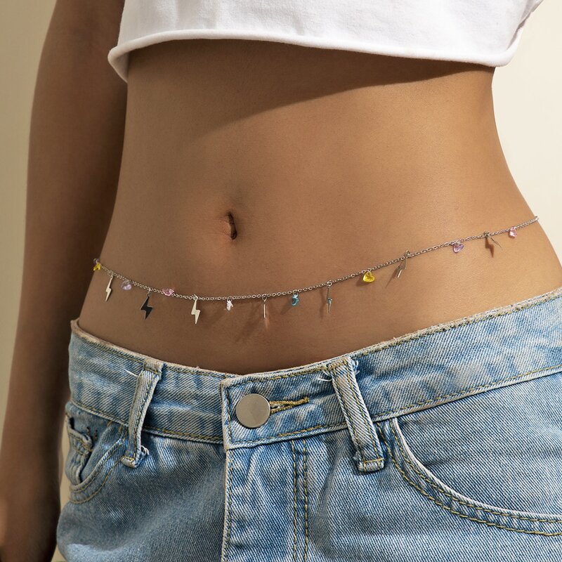 

Lightning Charm Waist Chain, Silver