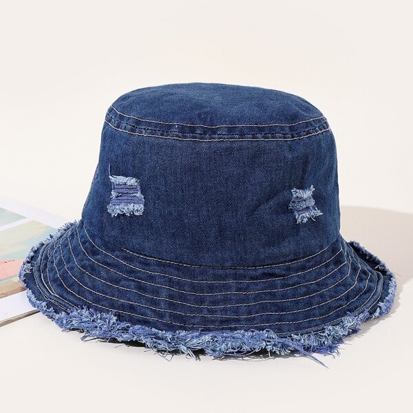 

Raw Hem Bucket Hat, Blue