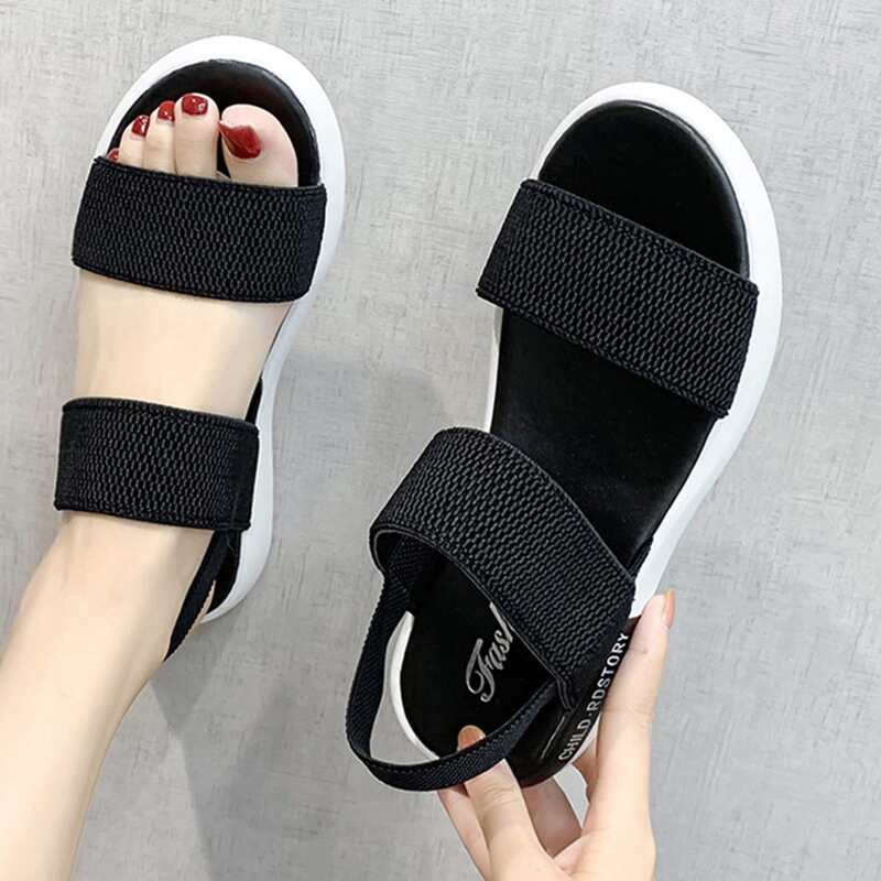 

Double Band Slingback Sandals, Black