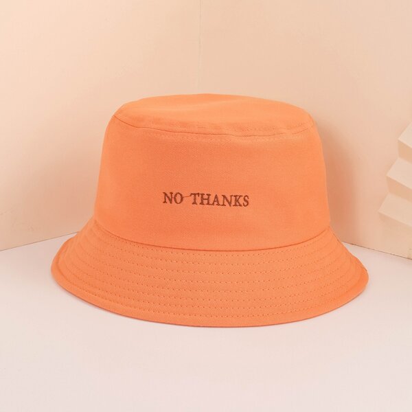 

Letter Embroidered Bucket Hat, Orange
