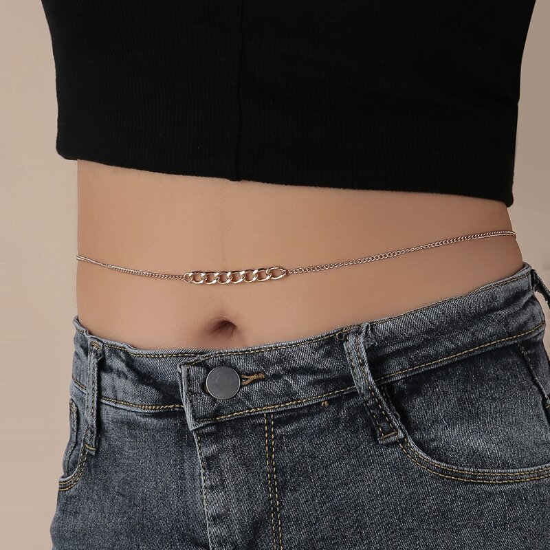 

1pc Solid Waist Chain, Gold