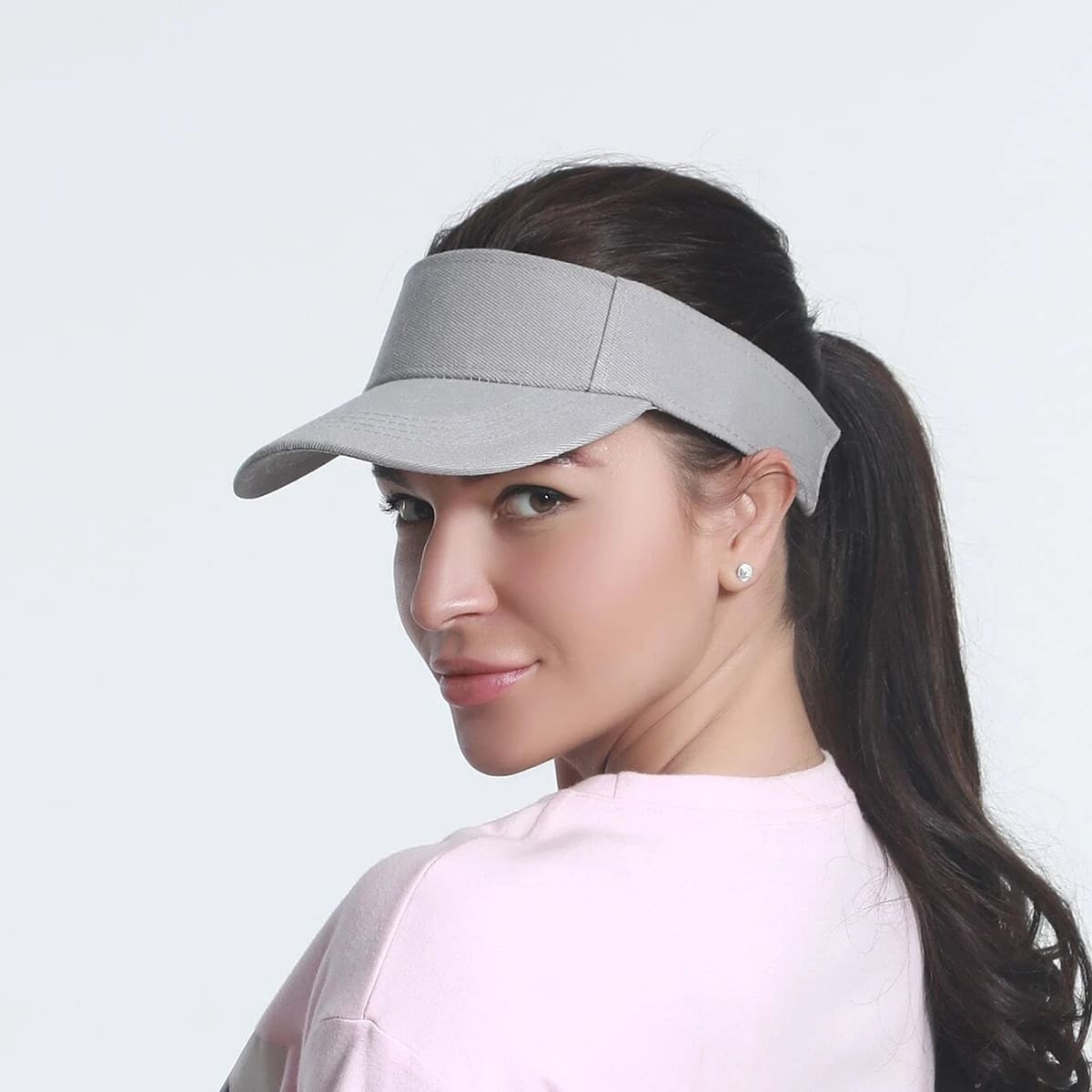 Solid Visor Hat, Grey