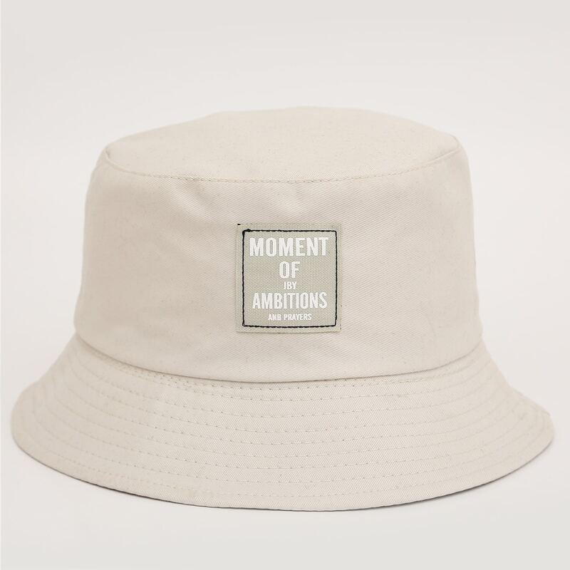 

Letter Label Bucket Hat, Beige