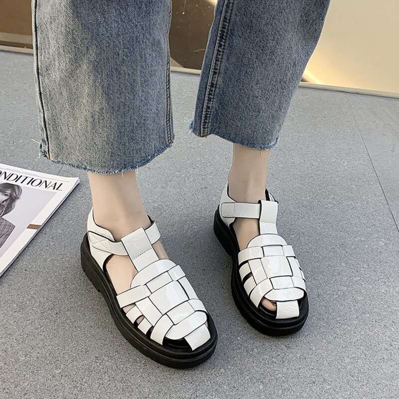 

Simple Ankle Strap Sandals, White