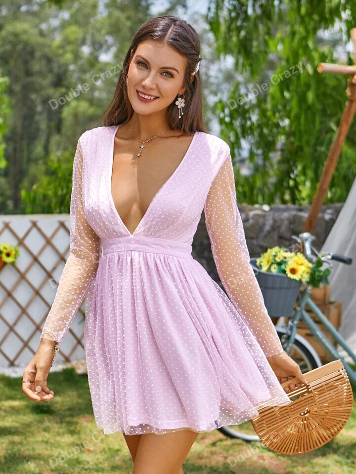 Robe décolleté transparent top