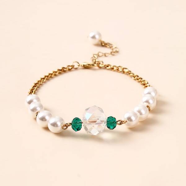

Faux Pearl Decor Bracelet, Multicolor