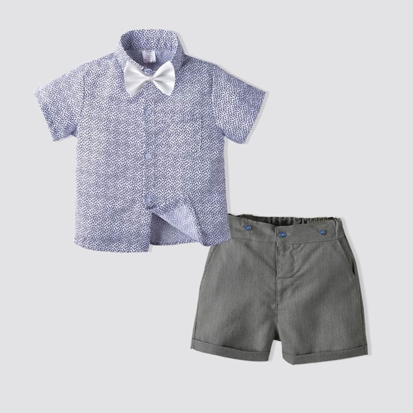 

Toddler Boys Bow Tie Shirt With Shorts, Multicolor