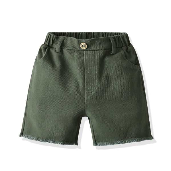 

Toddler Boys Raw Hem Bermuda Shorts, Army green