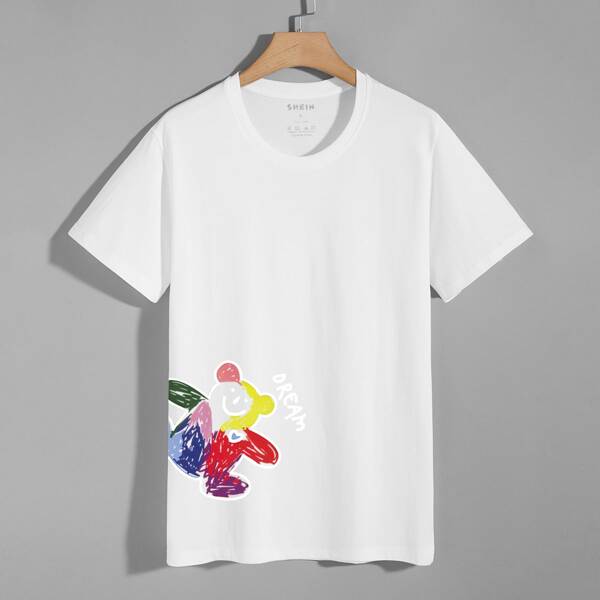 

Men Cartoon Graphic Tee, White