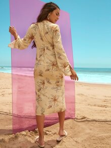 Lital Ofir Tie Front High Split Floral Dress - Multicolor - View 2