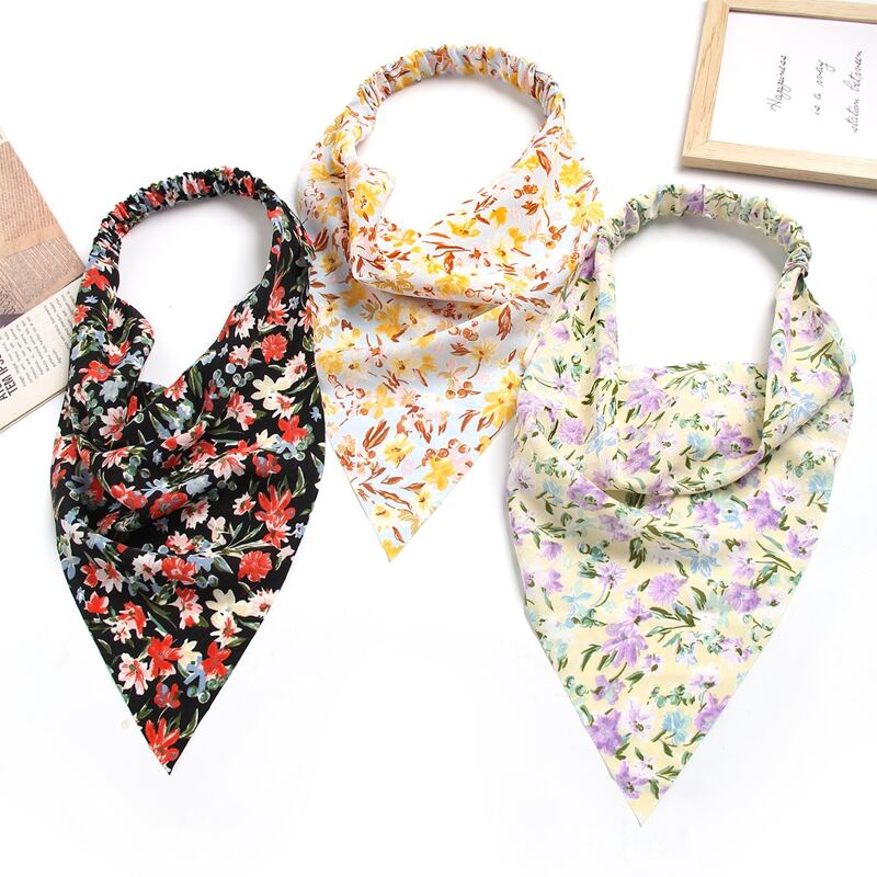 

3pcs Flower Print Hair Band, Multicolor