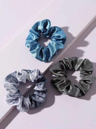 3入組簡約百褶髮圈