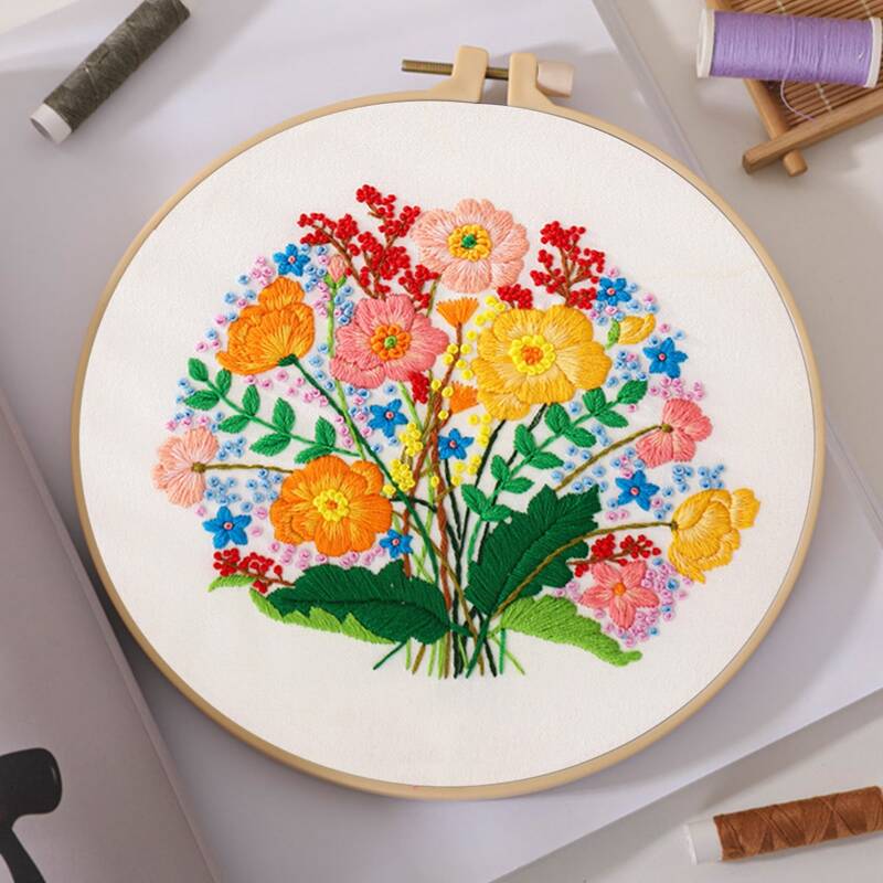 

1set Floral Pattern Cross Stitch, Multicolor