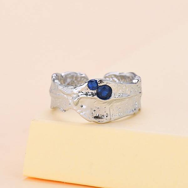 

Rhinestone Decor Ring, Silver