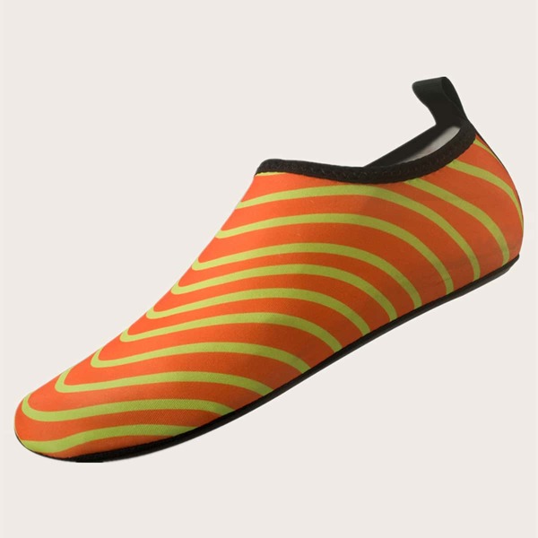 

Men Striped Pattern Water Shoes, Orange