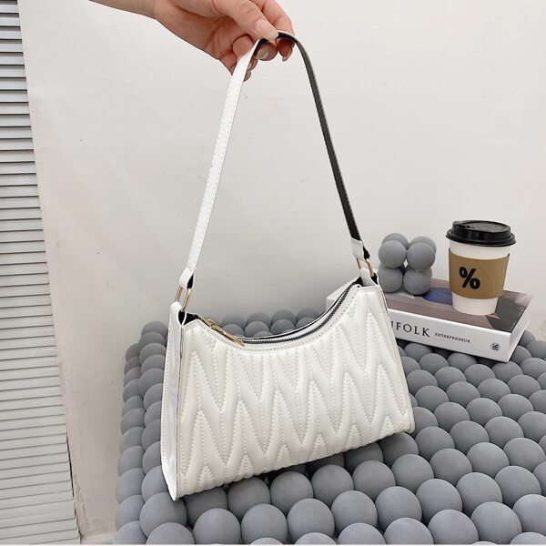 

Minimalist Quilted Shoulder Bag, White