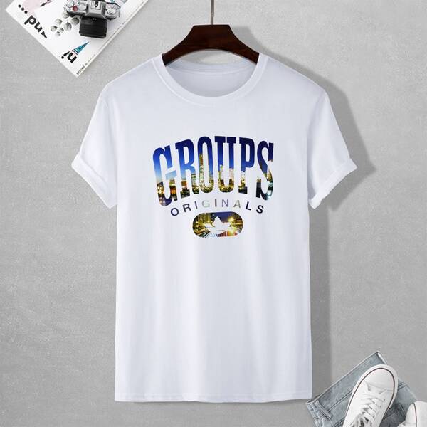 

Men Letter Graphic Tee, White