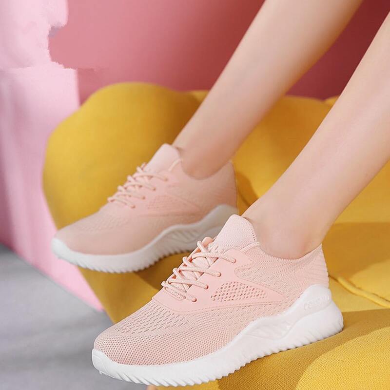 

Lace-up Front Mesh Sneakers, Pink