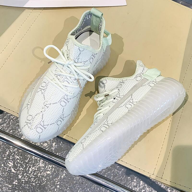 

Lace-up Front Mesh Sneakers, Green