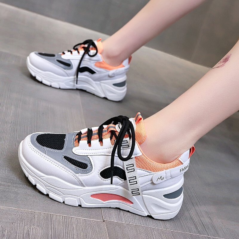

Lace-up Front Chunky Sneakers, Black