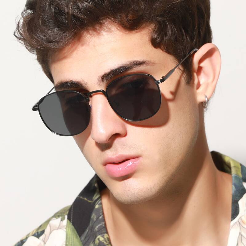 

Guys Square Frame Sunglasses, Dark grey