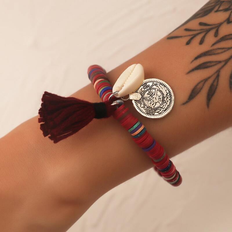

Shell Beaded Bracelet, Multicolor