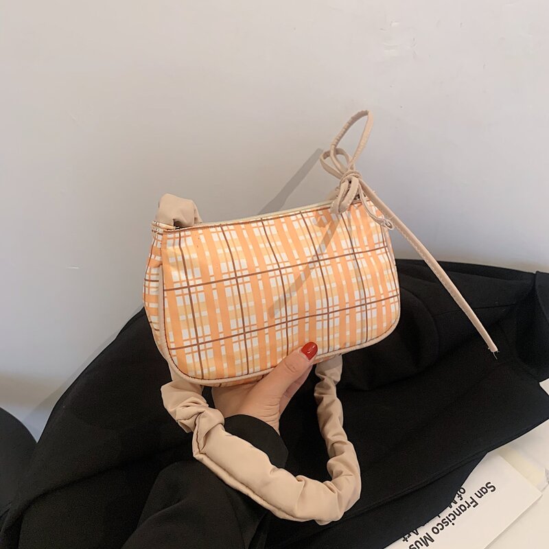 

Plaid Shoulder Bag, Yellow