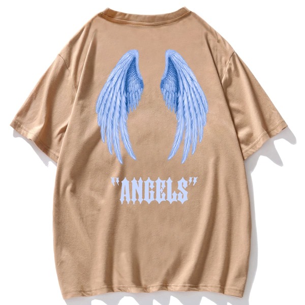 

Men Wing And Letter Graphic Tee, Khaki