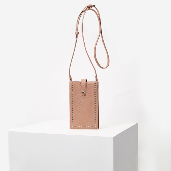 

STUD CROSSBODY PHONE BAG, Dusty pink